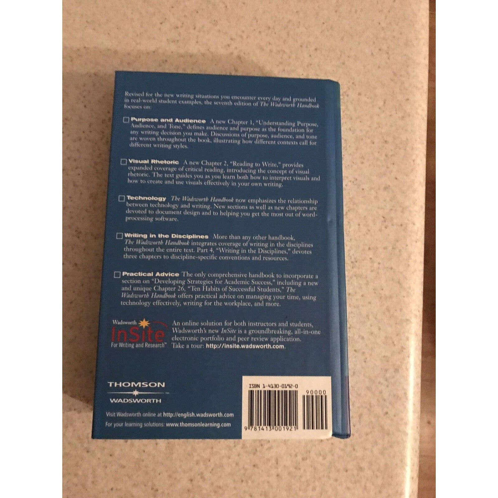 The Wadsworth Handbook, Seventh Edition By Kirszner & Mandell. HC