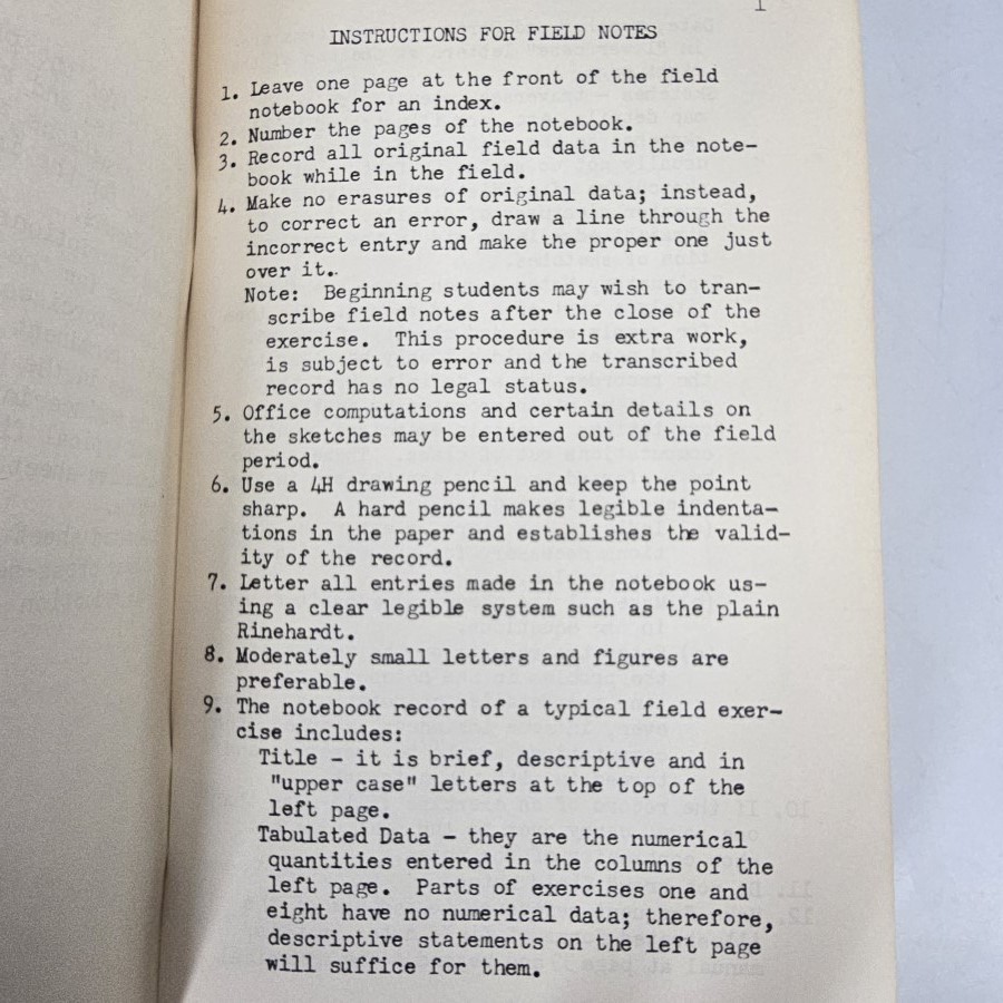 Elementary Surveying Field Manual Matlock Brookes Univ Oklahoma Text 1953 Book