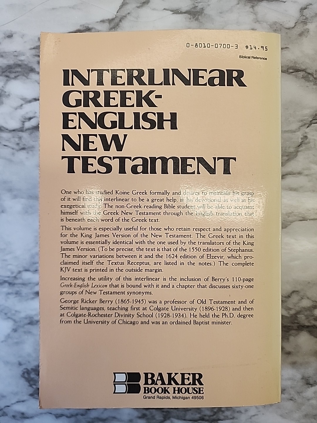 KJV Interlinear Greek-English New Testament w Greek-English Lexicon