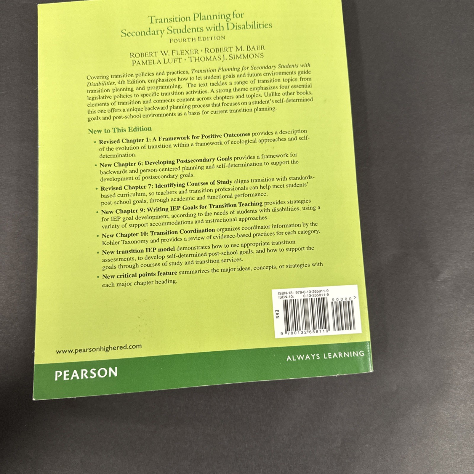 PEARSON Transition Planning for Secondary Students with Disabilities by Robert..
