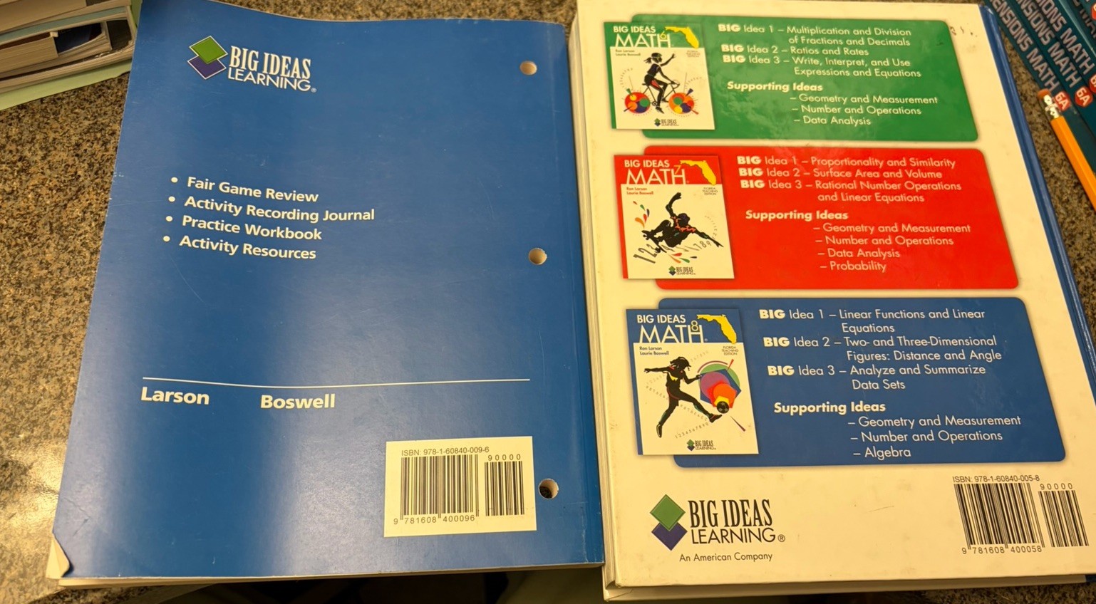 Big Ideas Math 8, Florida Teaching Ed., Practice Journal, & 2 CD-ROMs, by Larson