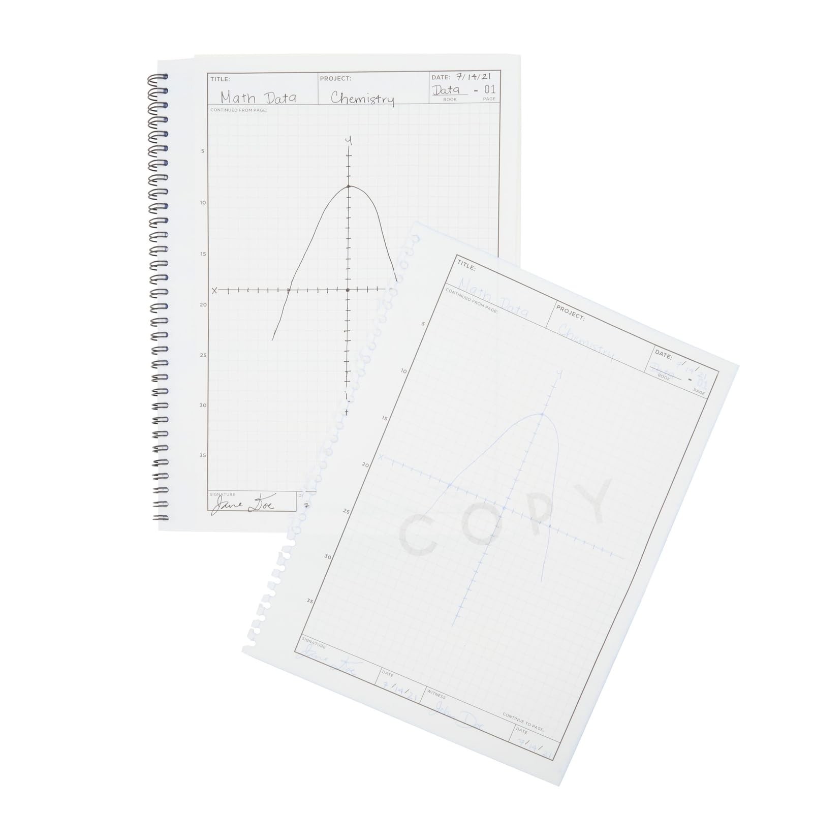 Carbonless Laboratory Notebook with 100 Sheets, Engineering Paper (8.5×11 In,…