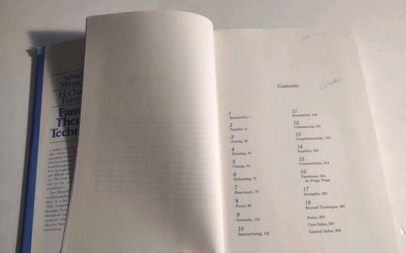 Family Therapy Techniques by Salvador Minuchin & H. Charles Fishman Hardcover.