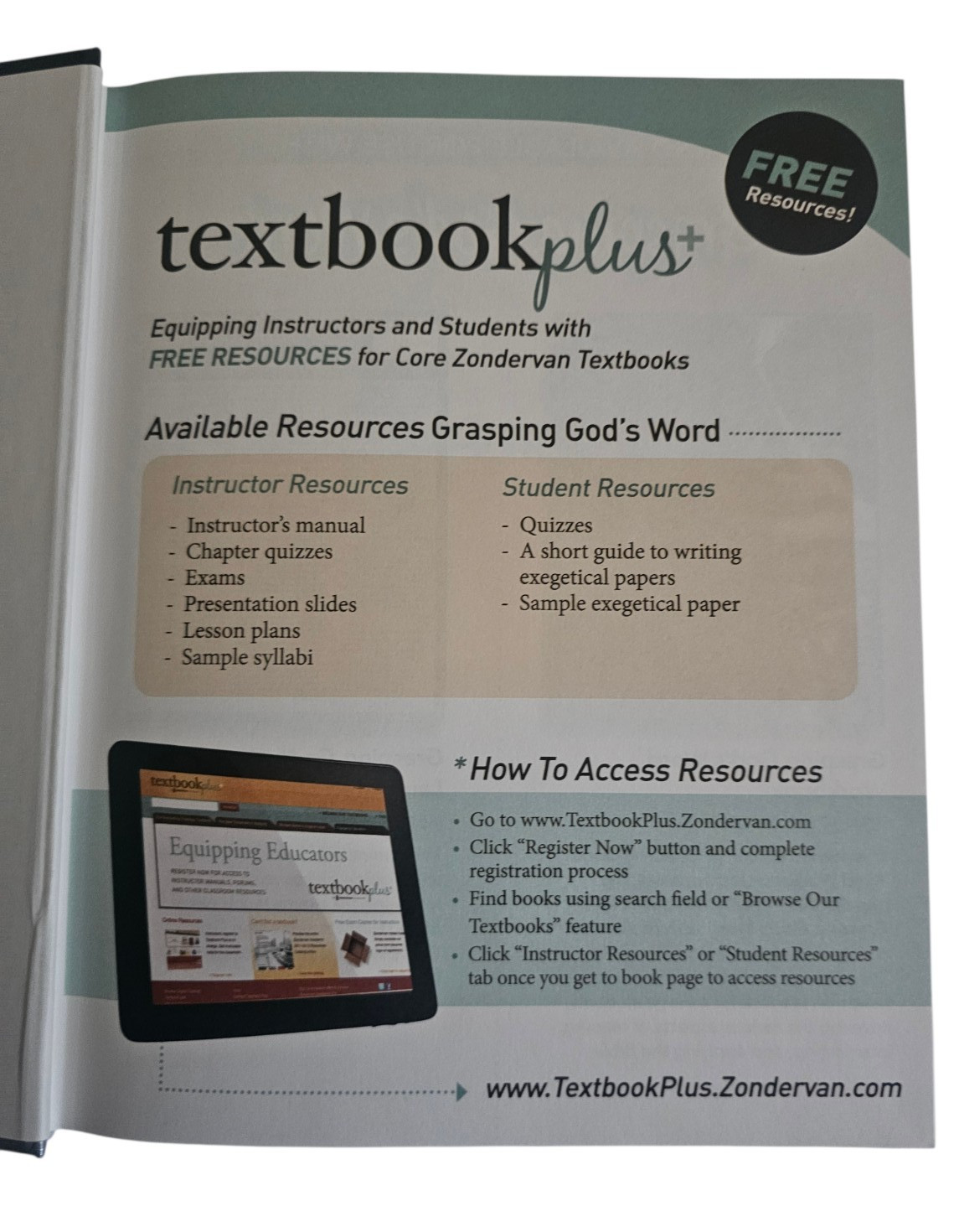Grasping God’s Word A Hands-On Approach to Reading Interpreting LIKE NEW 3rd Ed