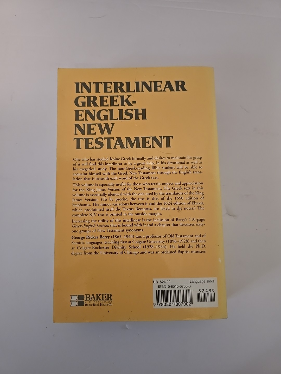 Interlinear Greek English New Testament by George Ricker Berry