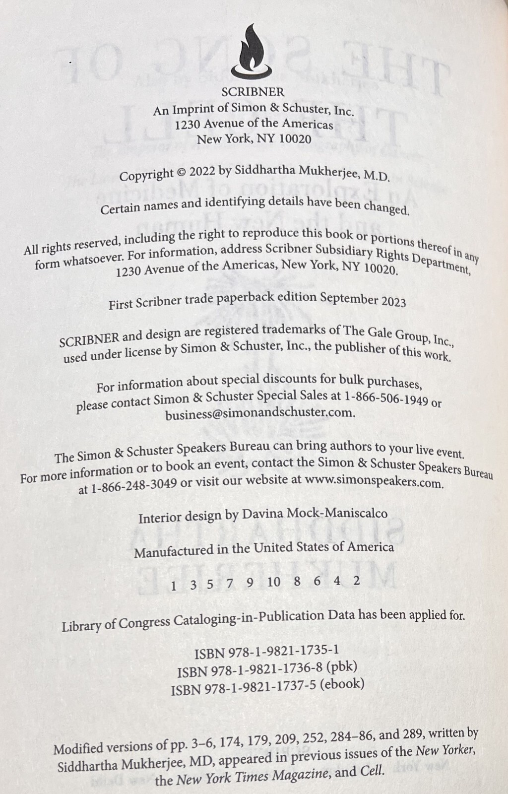 THE SONG OF THE CELL by Siddhartha Mukherjee (2023, Trade Paperback) First Print