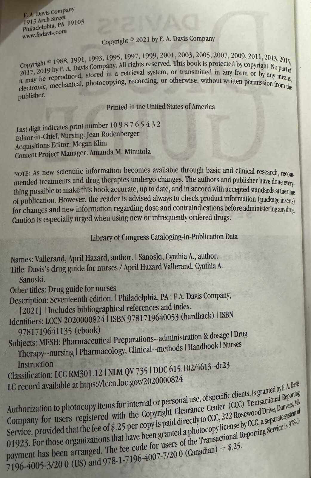 Davis’s Drug Guide for Nurses by April Hazard Vallerand and Cynthia A….