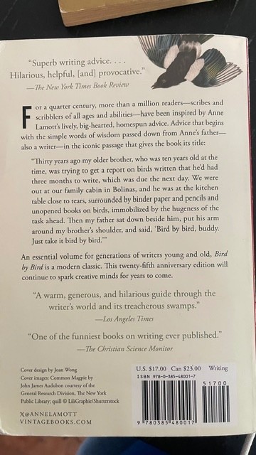 Bird by Bird: Some instructions on writing and life