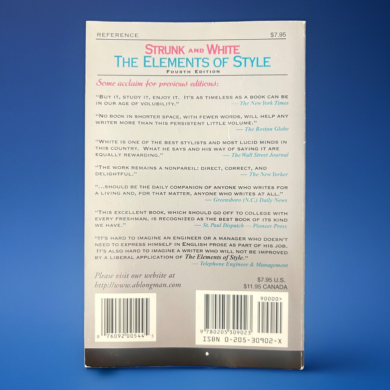 Elements of Style 4th Edition by E.B. White & William Strunk Jr. (1999,…