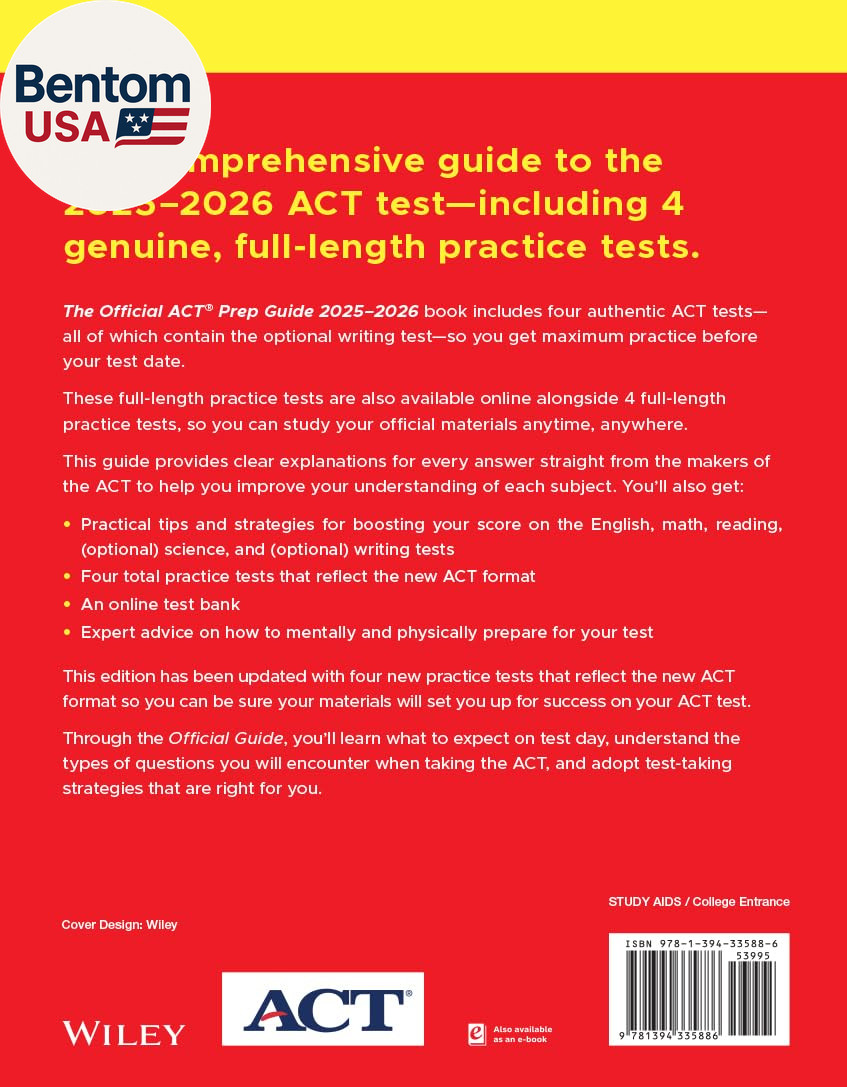 The Official ACT Prep Guide 2025 – 2026: Book + Online Course