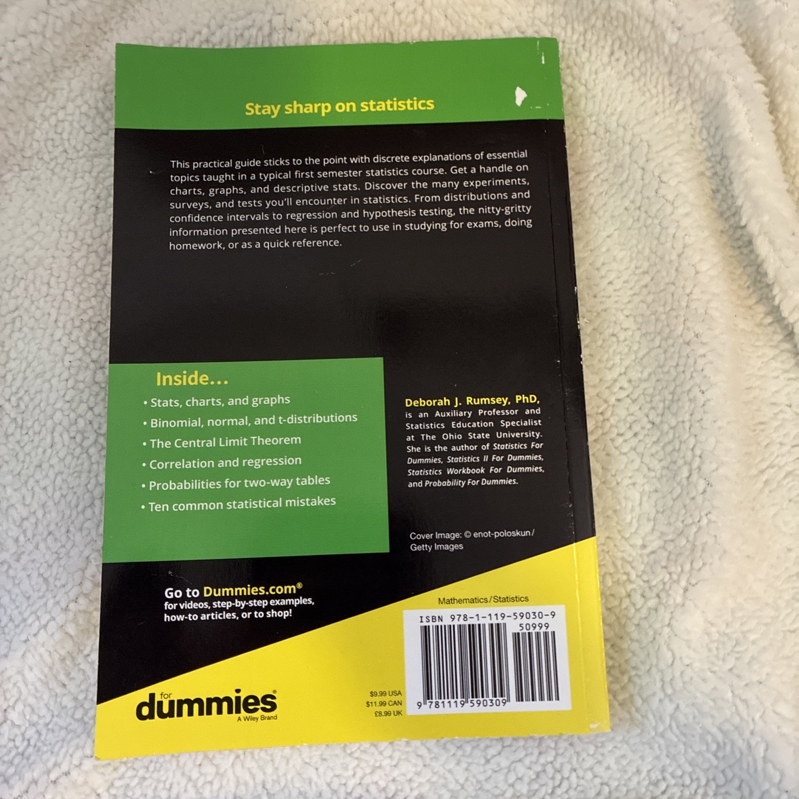 Statistics Essentials For Dummies – Paperback By Rumsey, Deborah J. – GOOD