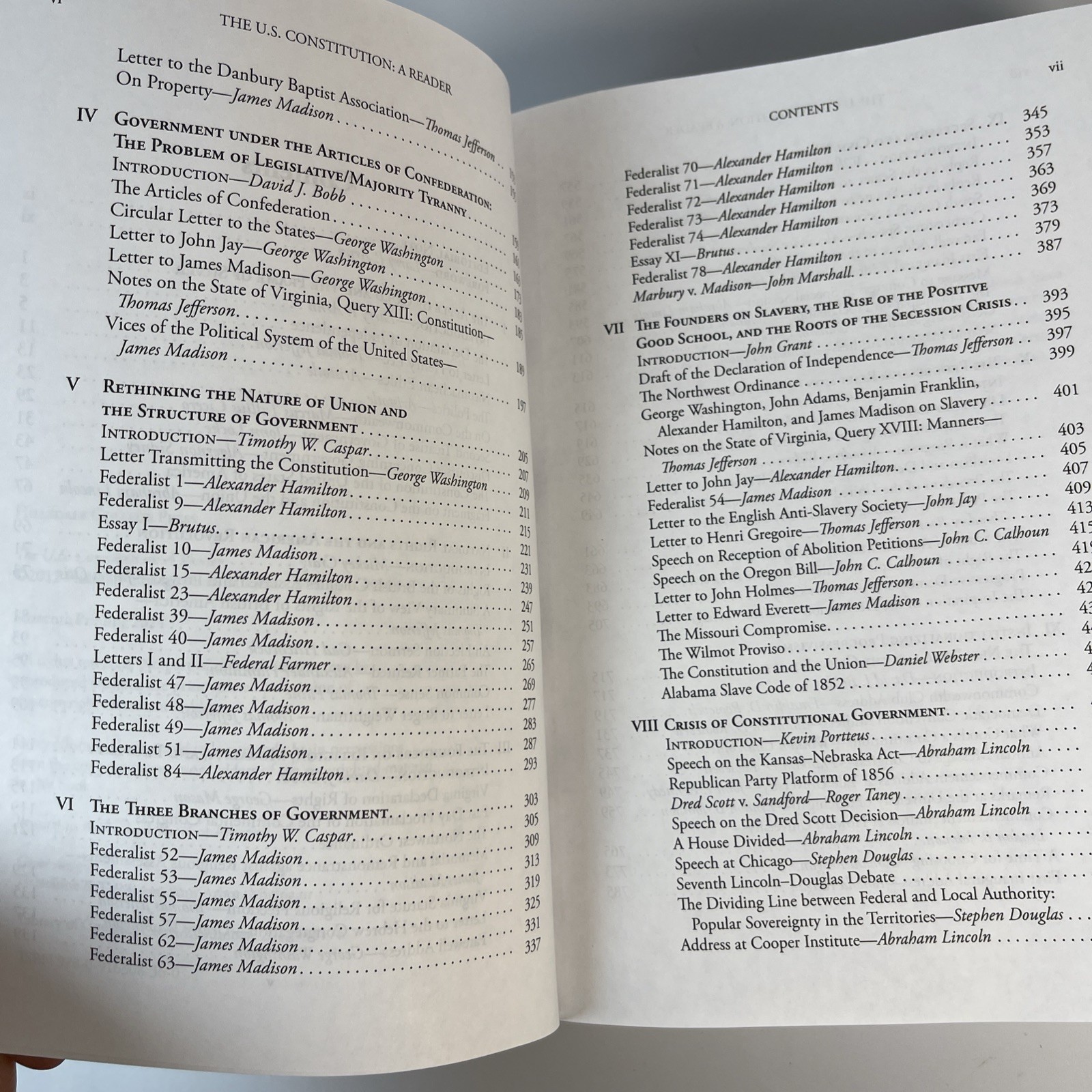 The U.S. Constitution: A Reader by Hillsdale College Politics Faculty- Free Ship