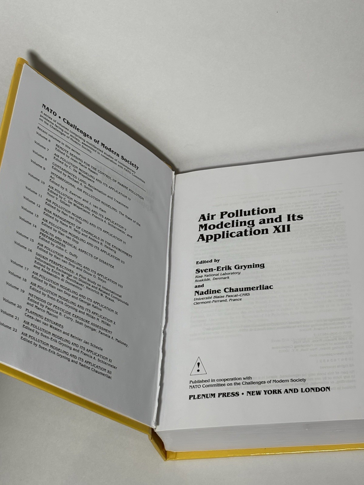 Air Pollution Modeling and Its Application XII NATO CMS Vol 19 HC 1998 Book