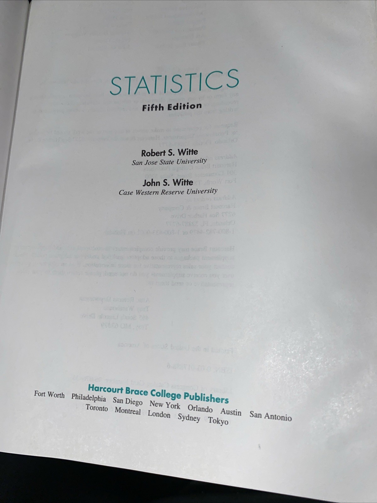 Statistics : Preview of Statistics 2.0 Program by John S. Witte and Robert S….