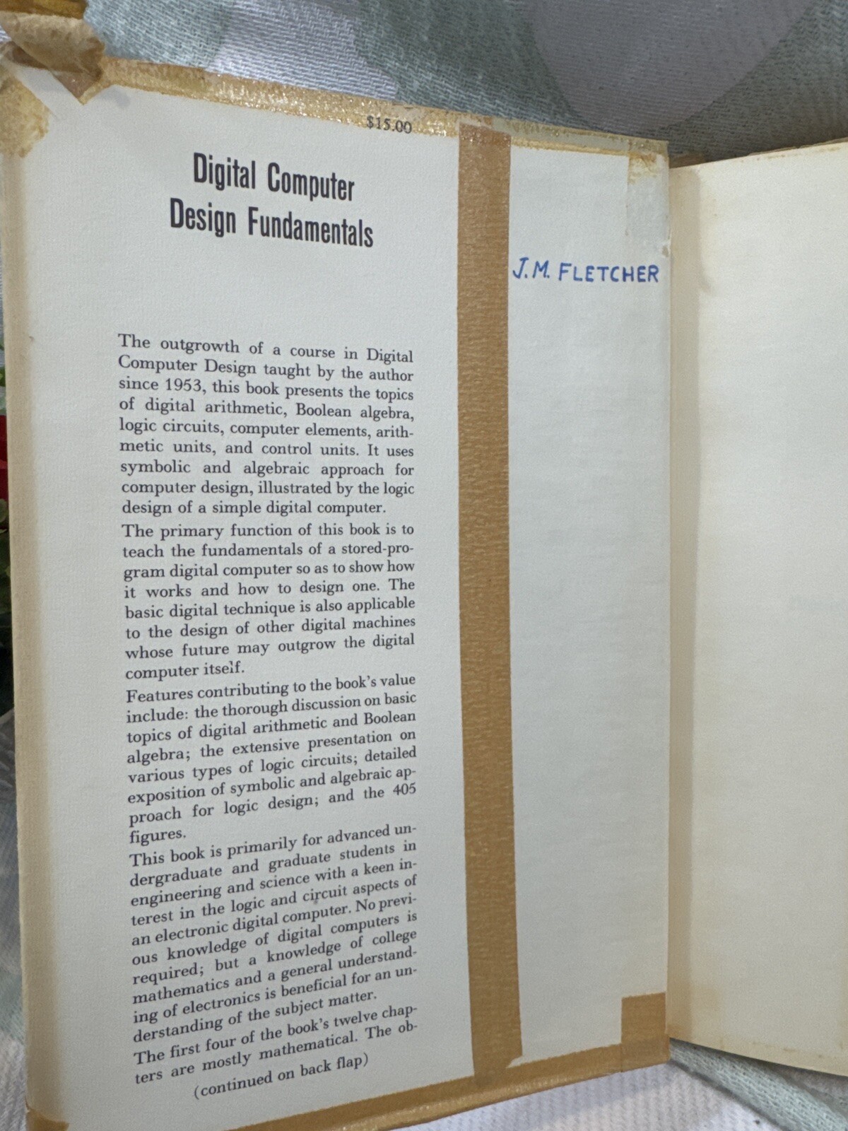 Vintage 1st Edition1962 Digital Computer Design Fundamentals by Yaohan Chu HC/DJ