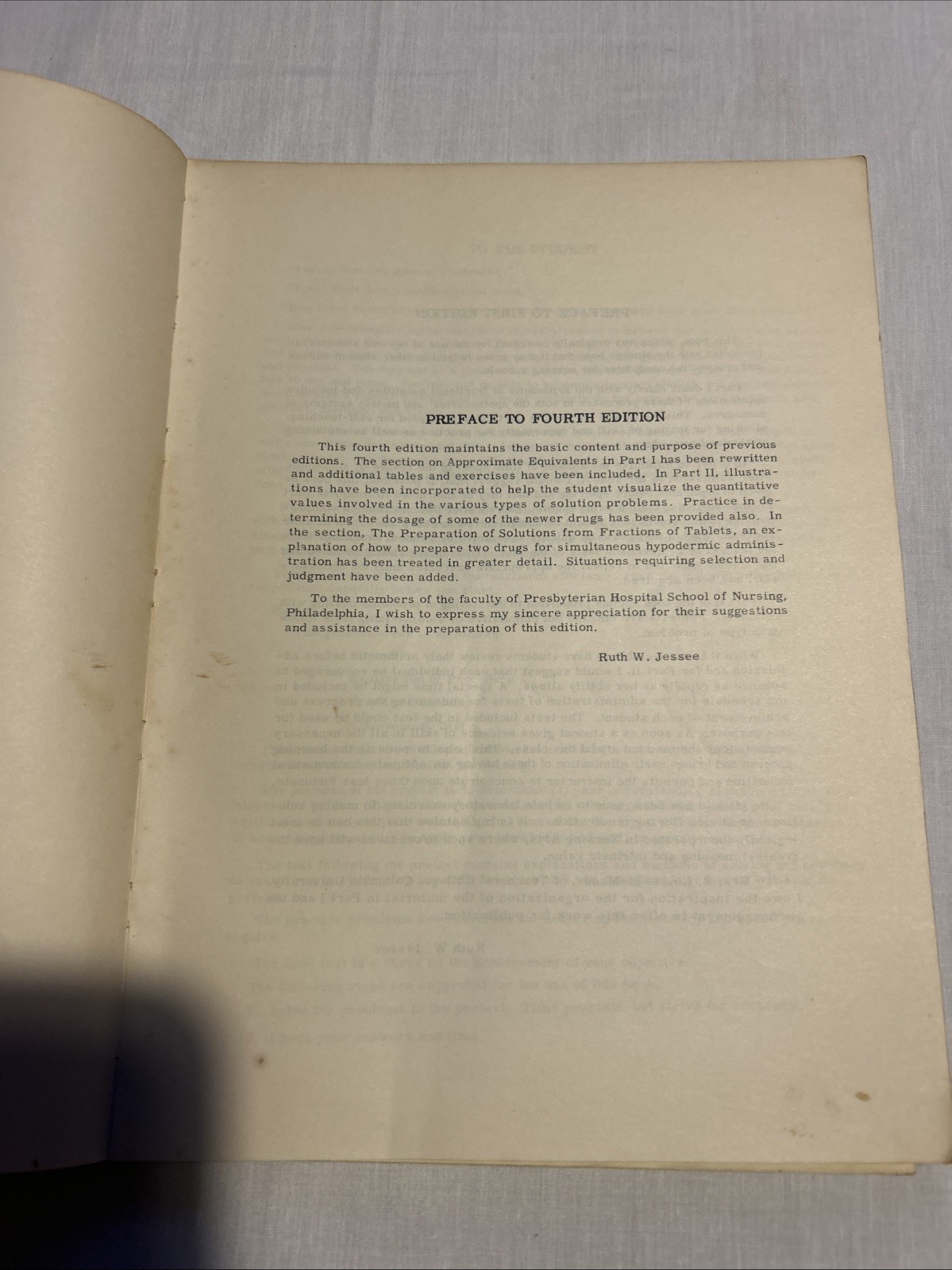 Vintage 1954 Nursing Arithmetic Textbook Ruth Jessee 4th Ed Annotated Ephemera