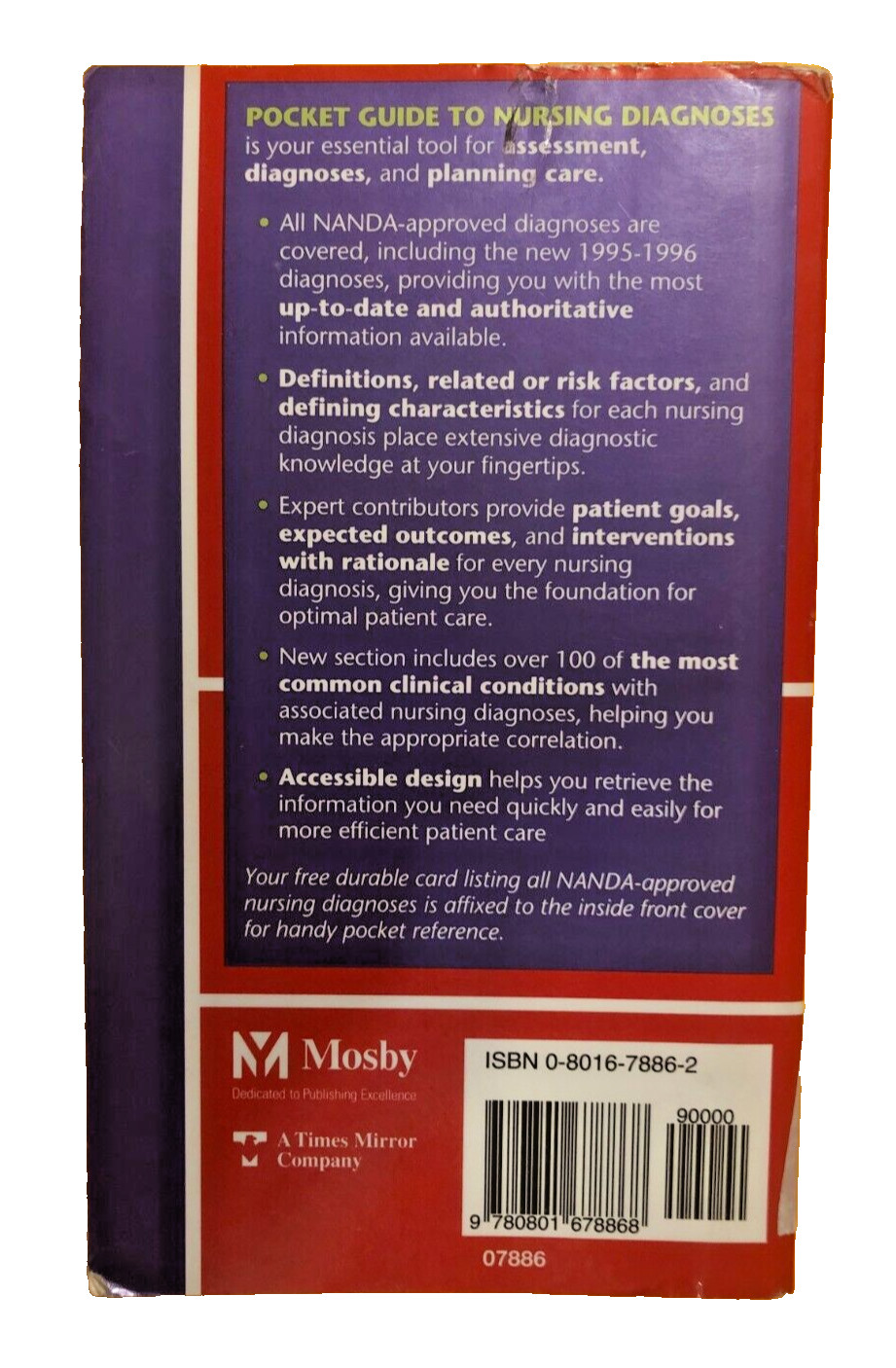 Pocket Guide to Nursing Diagnoses Sixth Edition Paperback Mi Ja Kim #59