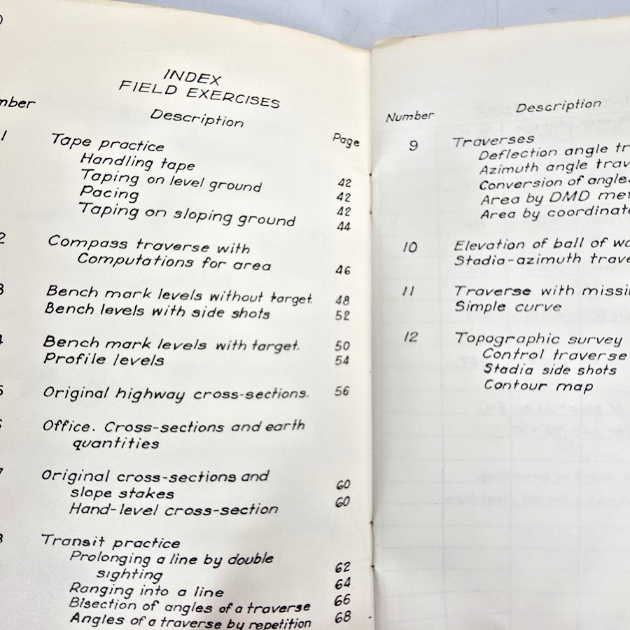 Elementary Surveying Field Manual Matlock Brookes Univ Oklahoma Text 1953 Book