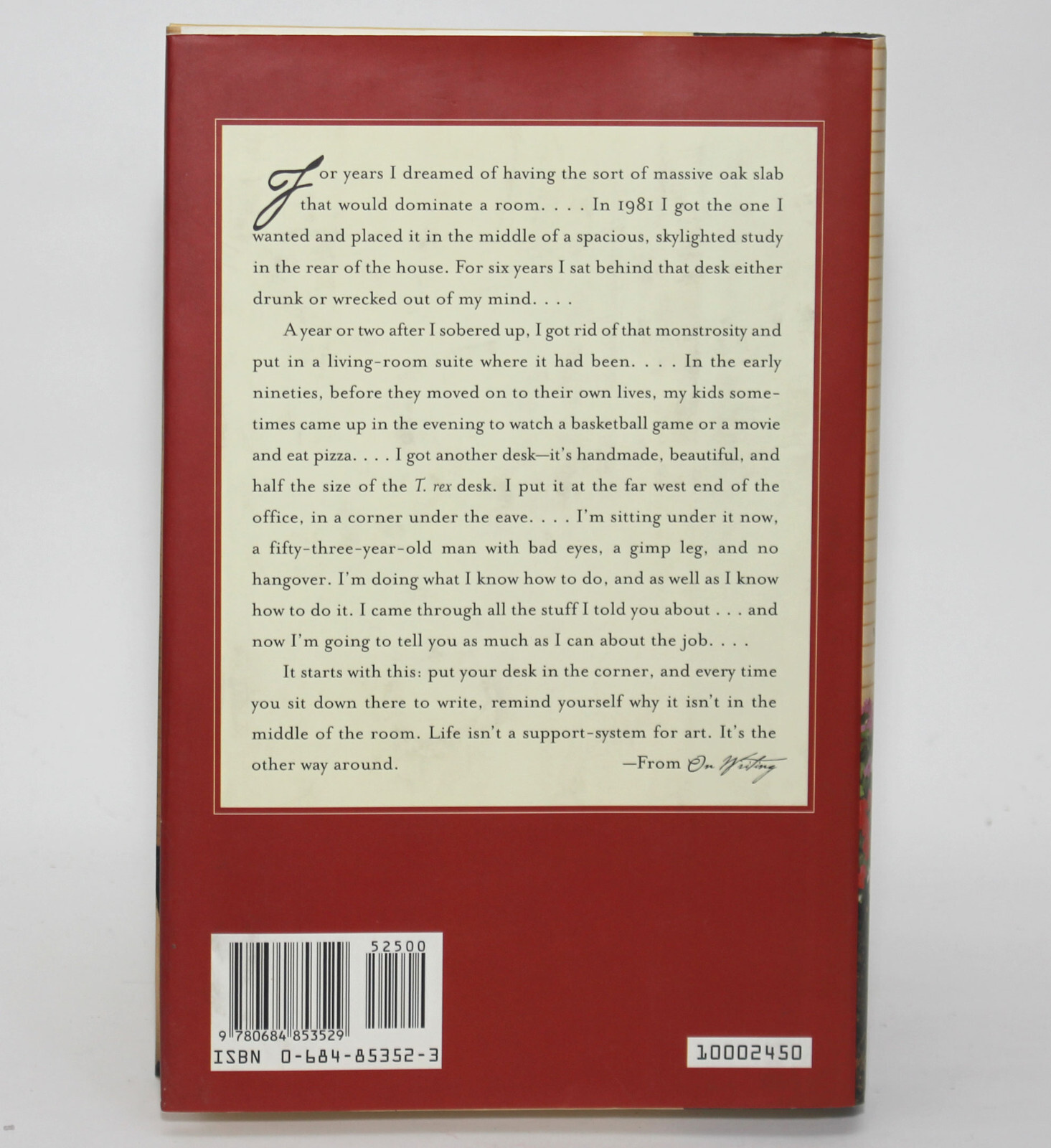 ON WRITING A Memoir of the Craft by Stephen King Scribner 2000, 3rd Print HC/DJ