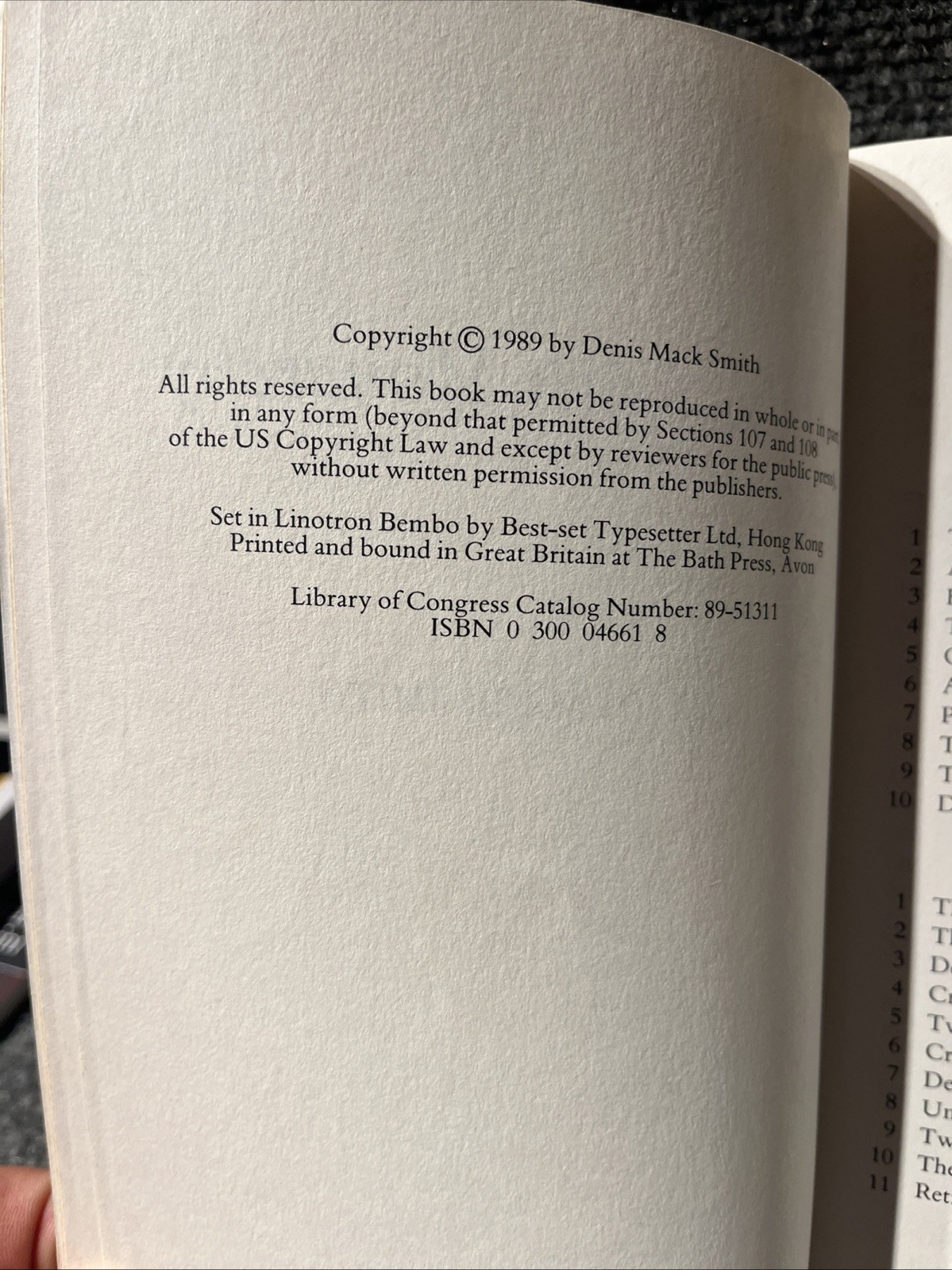 Italy and its Monarchy by Denis Mack Smith. 1989 Yale University Press. VGC