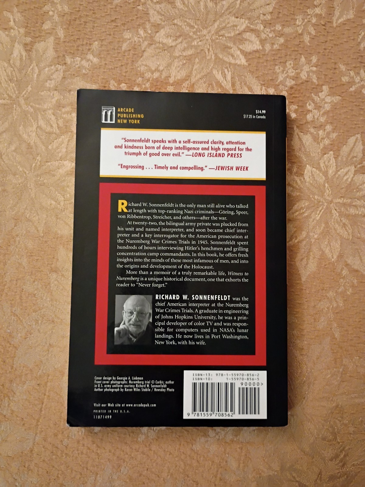 Witness to Nuremberg Richard W Sonnenfeldt 2008 Paperback War Crimes Memoir Book