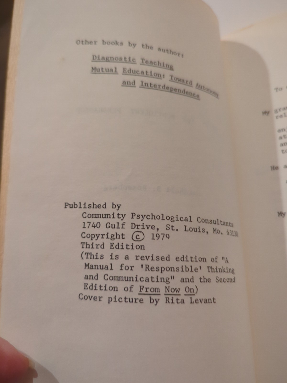 From Now On A Model For Nonviolent Persuasion Marshall B Rosenberg SC Vtg 1979