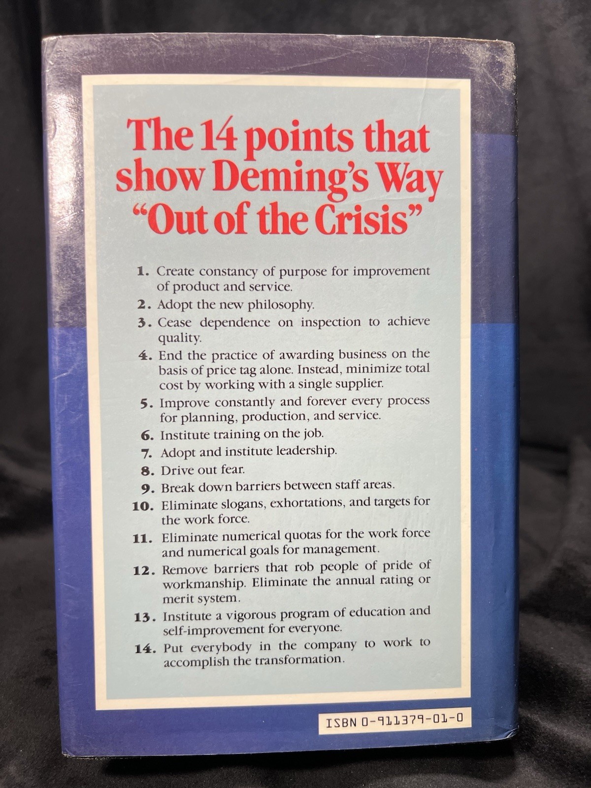 Out Of The Crisis By W. Edwards Deming SIGNED Hardback 6th Printing
