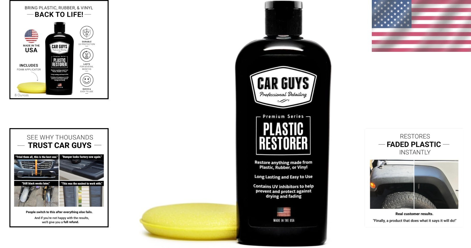 Ultimate Plastic Restorer – 8 Oz Kit with Foam Applicator for Long-Lasting Shine