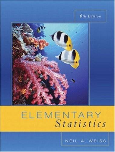 ELEMENTARY STATISTICS (6TH EDITION) By Neil A. Weiss – Hardcover **Excellent**