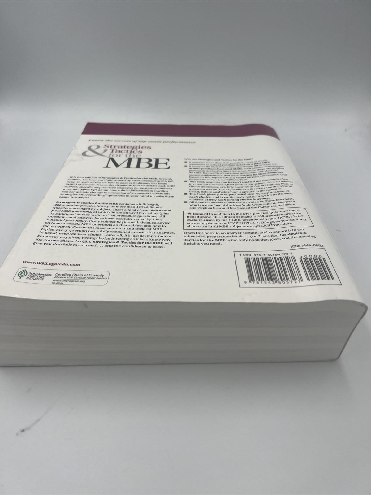 Bar Review Ser.: Strategies and Tactics for the MBE : Multistate Bar Exam by…