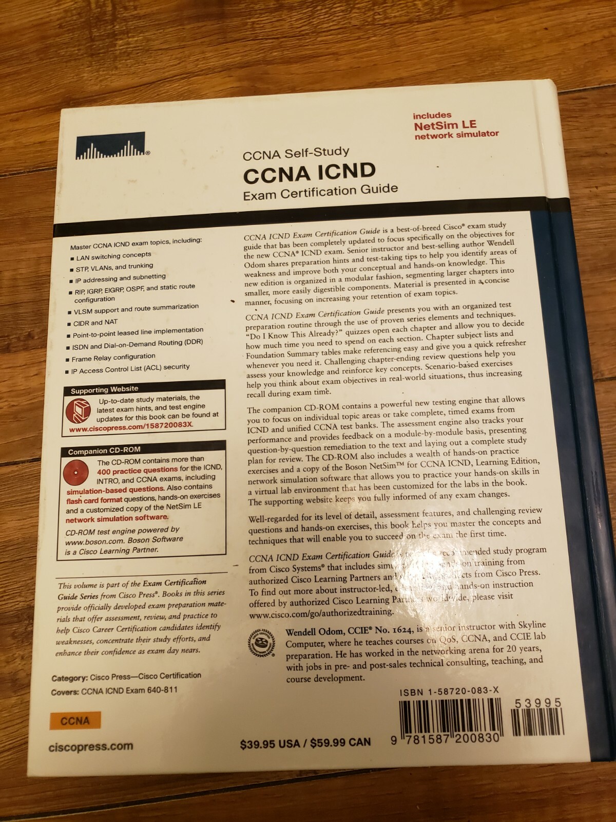 CCNA ICND Exam Certification Guide (CCNA Self-Study, 640-811, 640-801) By Wende
