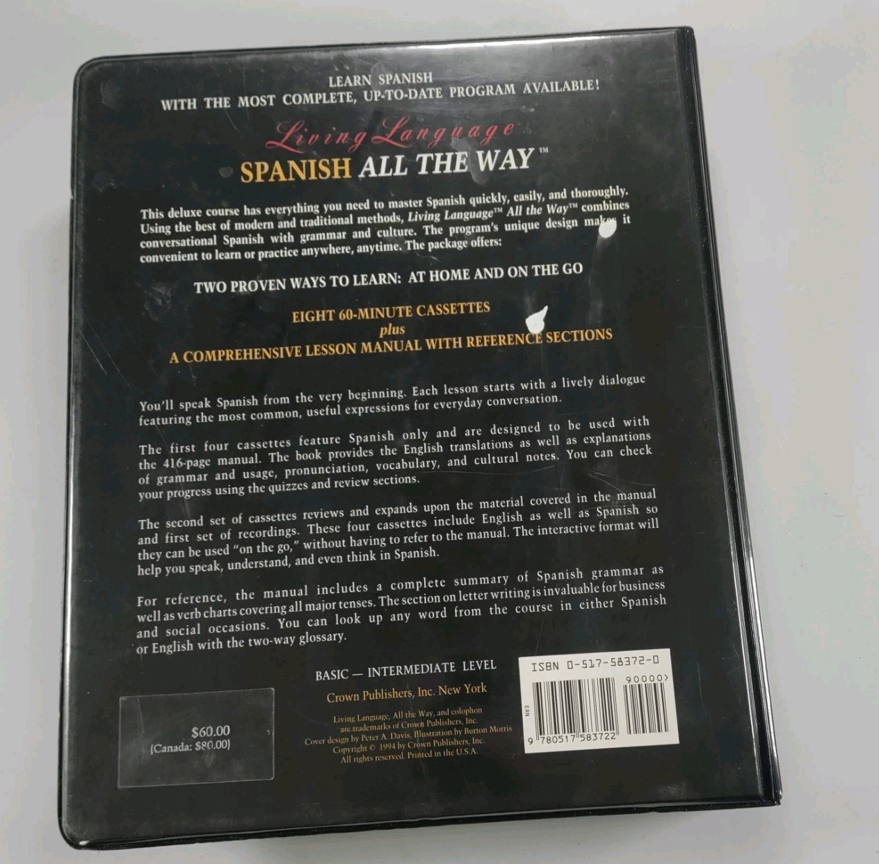 SPANISH ALL THE WAY Learn at Home On the Go 8 Cassette And Book Set