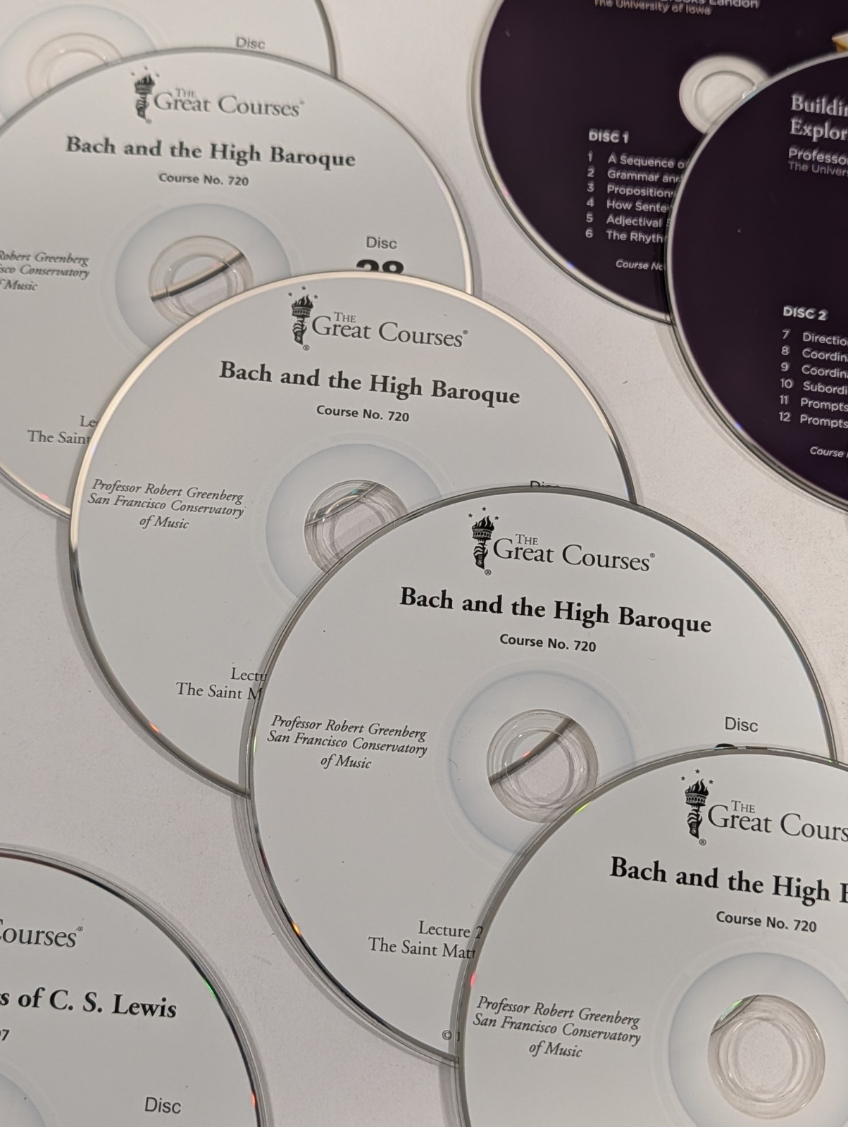 30 Loose Learning Courses DVDs & Audio CDs – Religion, History, Writing, Music
