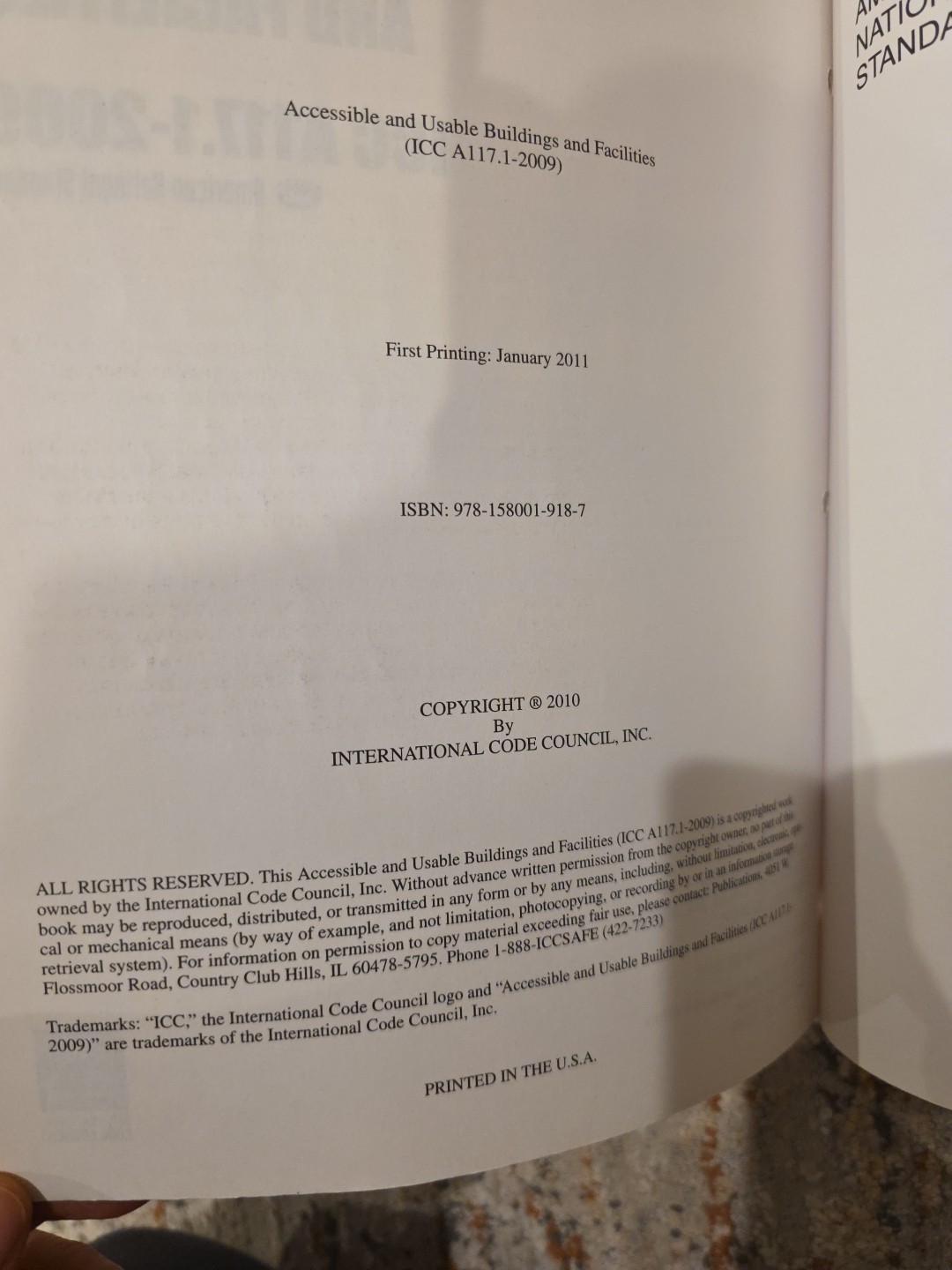 International Code Council Ser.: ICC A117. 1 2009 Accessible and Usable…