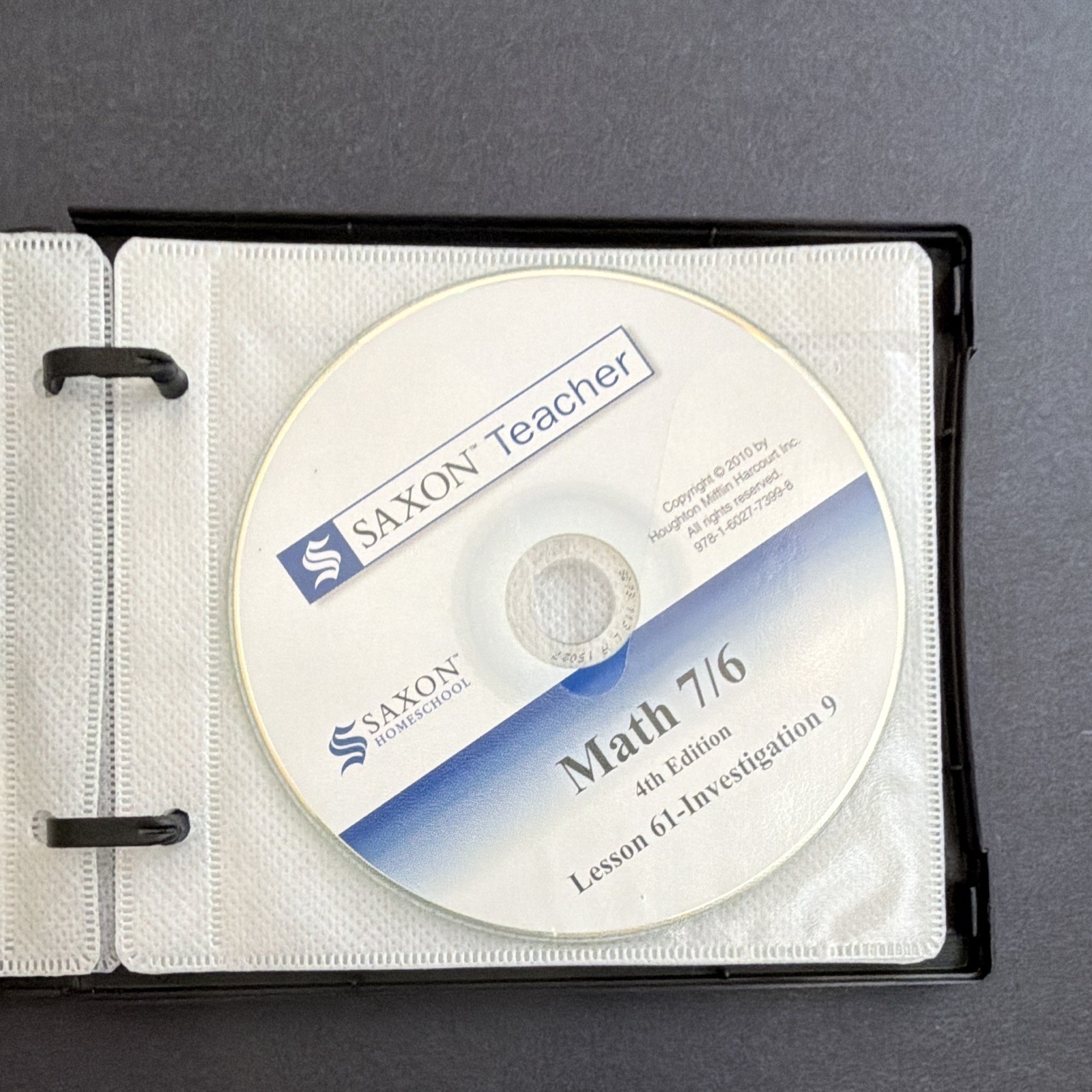 Saxon Teacher Math 7/6 Lesson & Test CDs 2010 4th Ed Intermediate