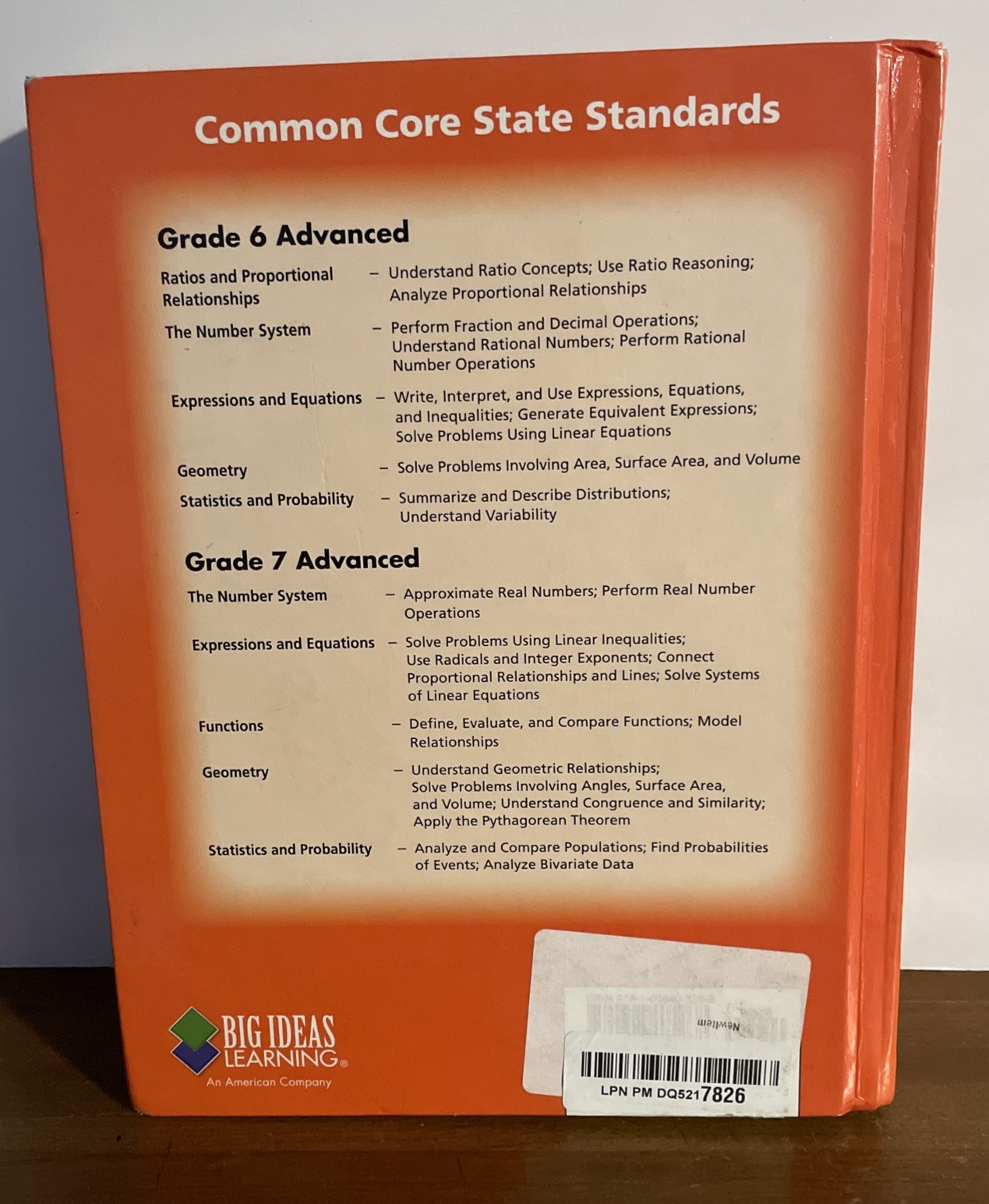 Big Ideas Math Advanced 1 A Common Core Curriculum