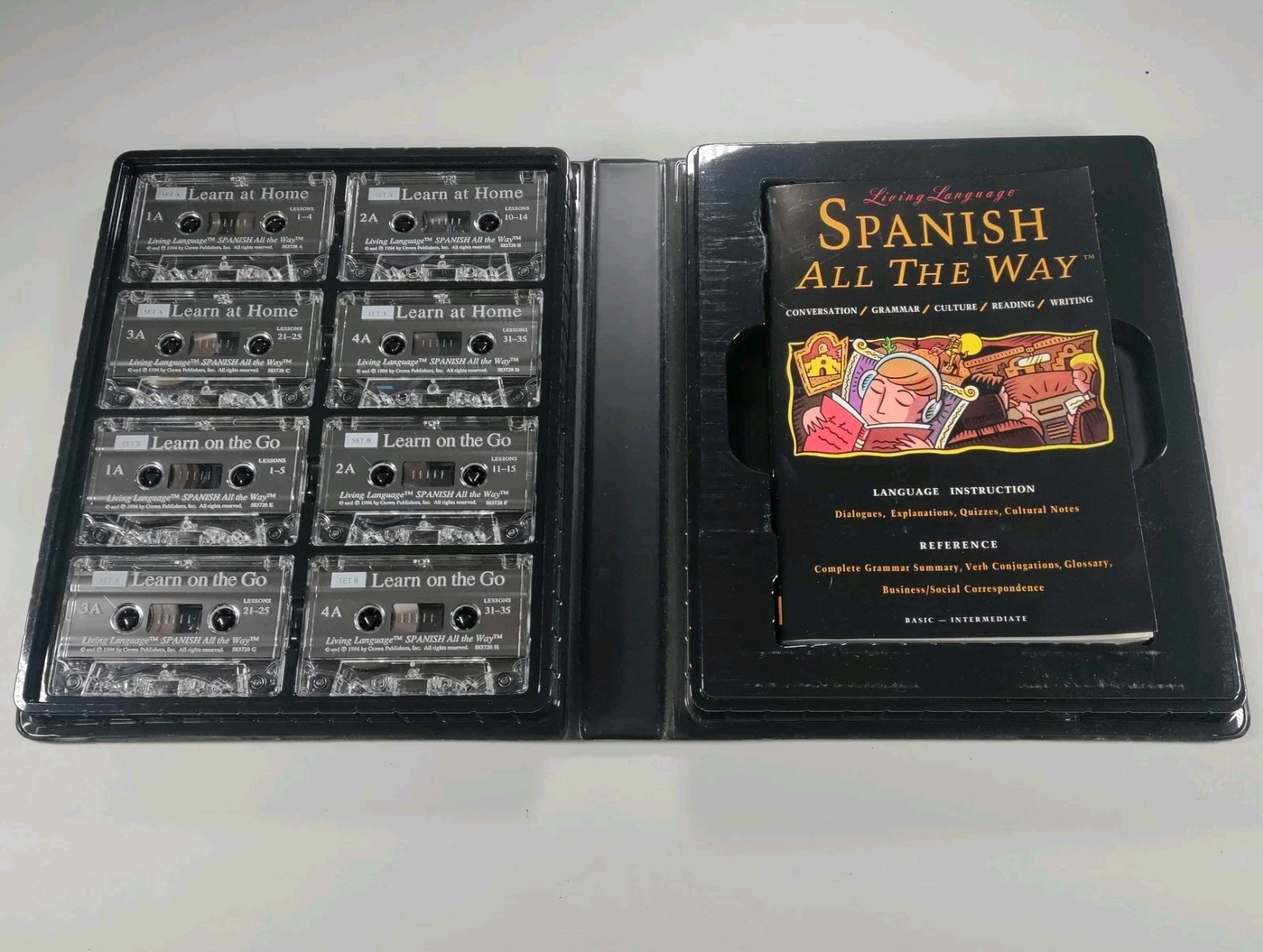 SPANISH ALL THE WAY Learn at Home On the Go 8 Cassette And Book Set