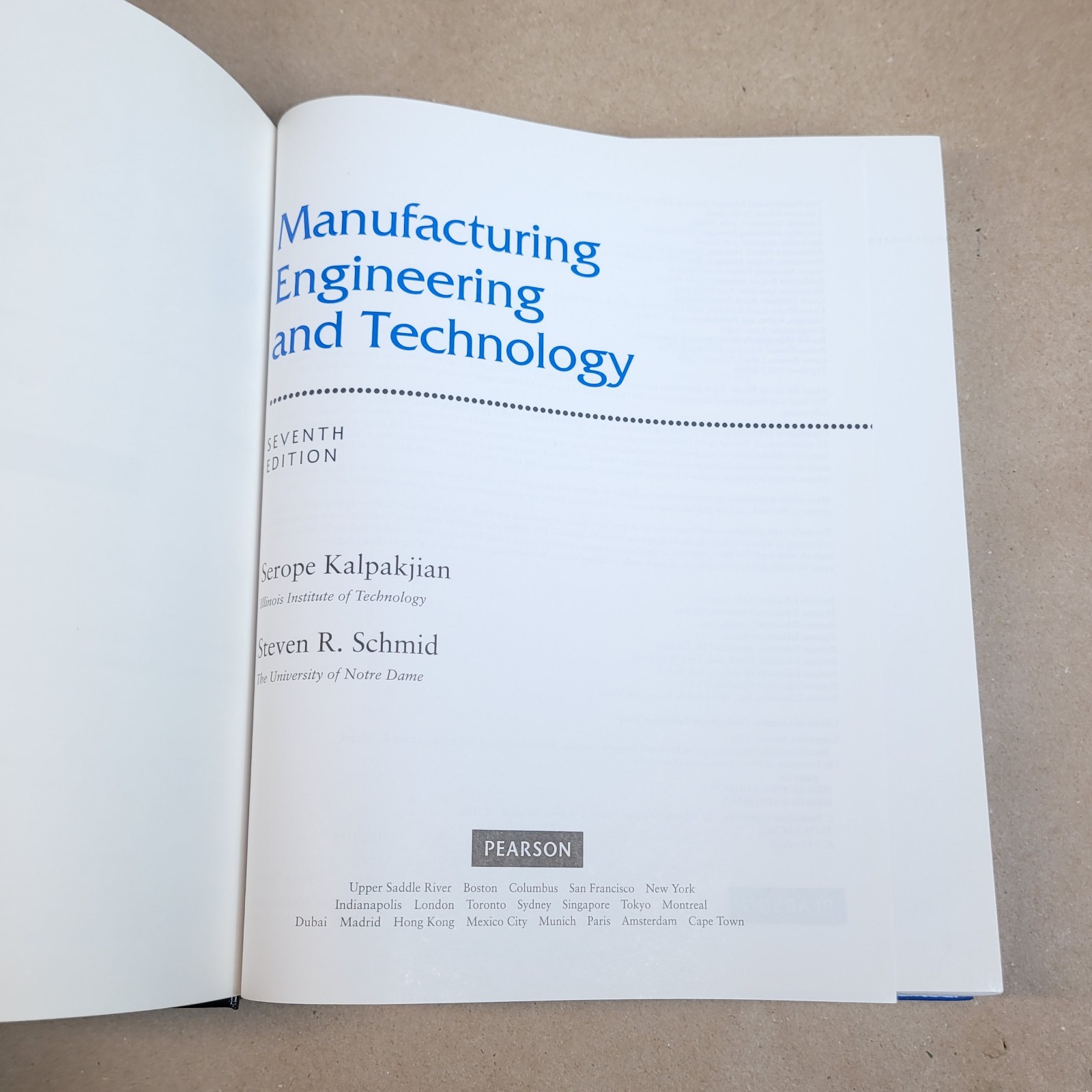 Manufacturing Engineering & Technology 7th edition Kalpakjian and Schmid