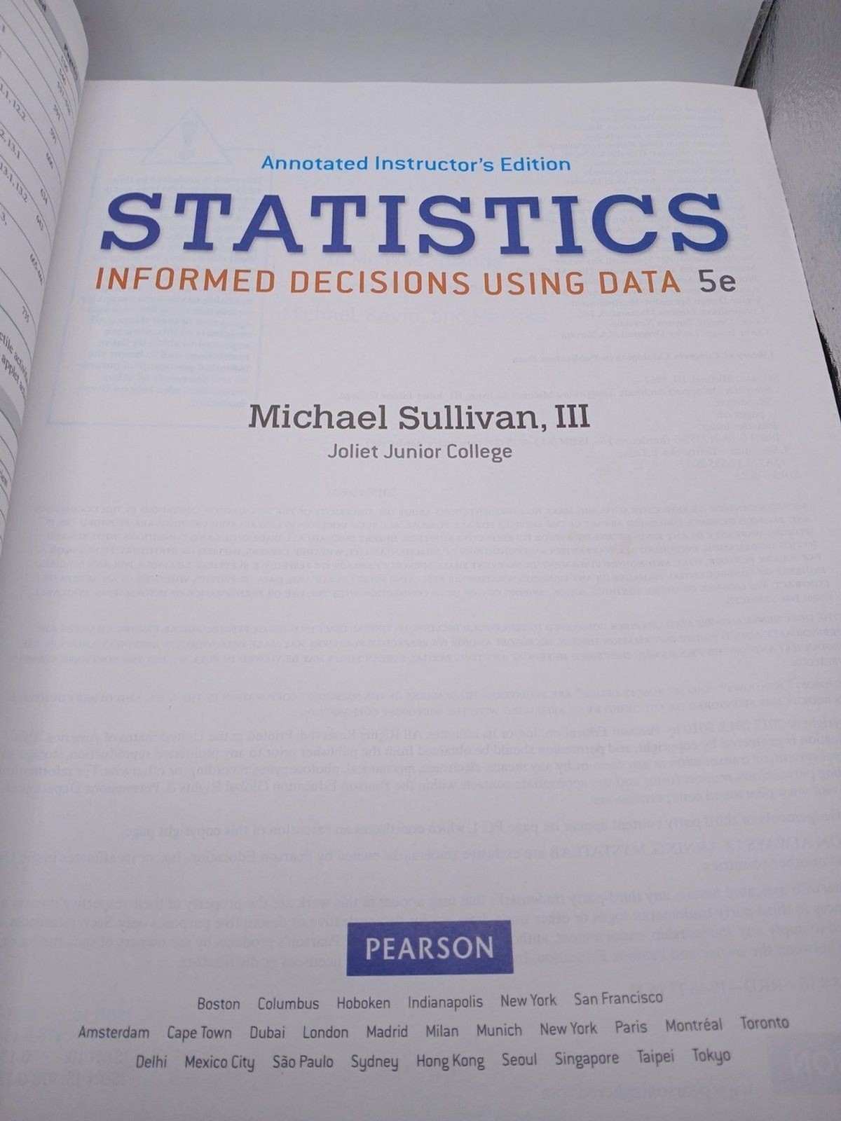 Statistics : Informed Decisions Using Data by Michael Sullivan III Hardcover 5e