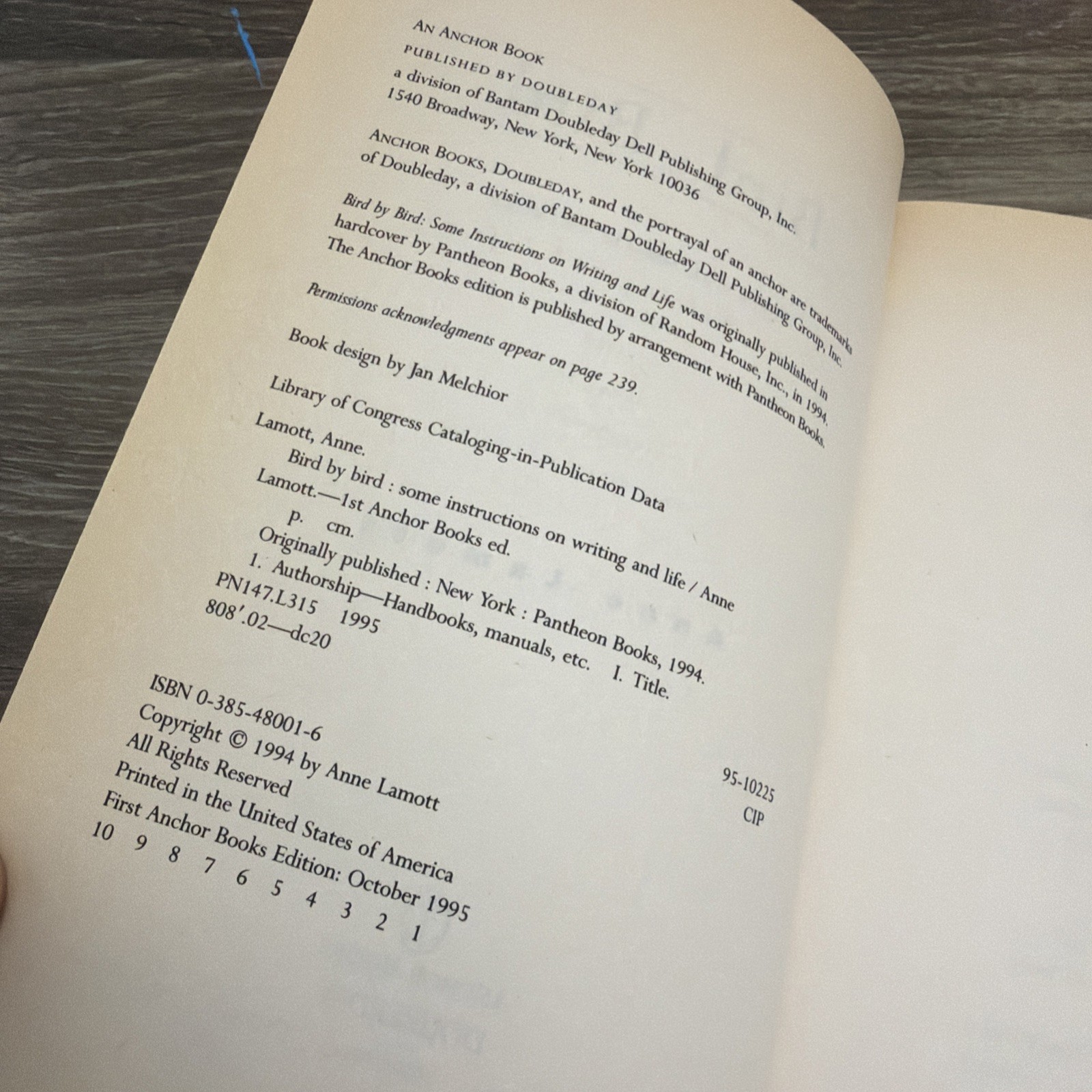 Bird by Bird : Some Instructions on Writing and Life by Anne Lamott (1995, Trade