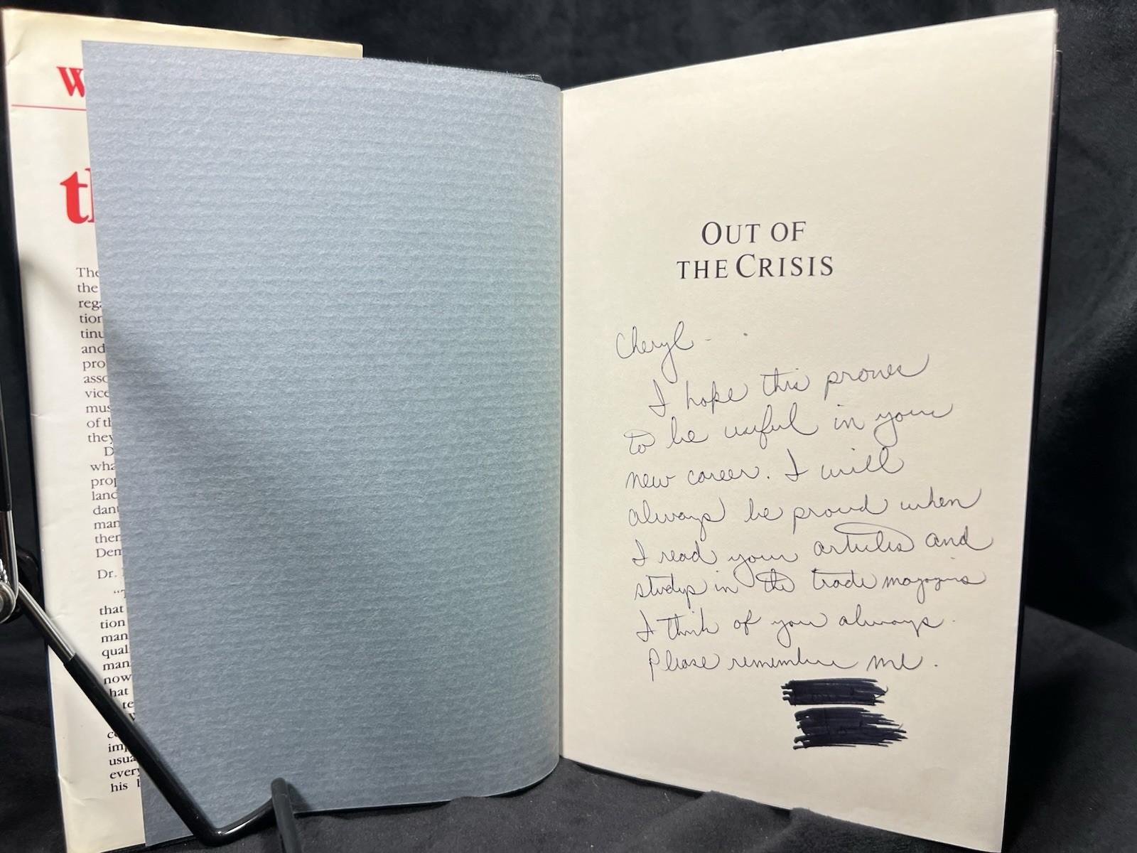 Out Of The Crisis By W. Edwards Deming SIGNED Hardback 6th Printing