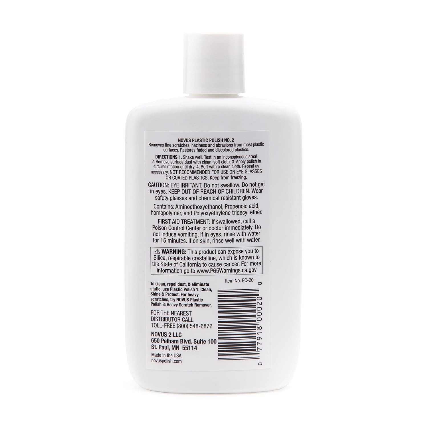 7030 Fine Scratch Remover #2 Plastic Polish Protection Cleaner 8 Oz Bottle