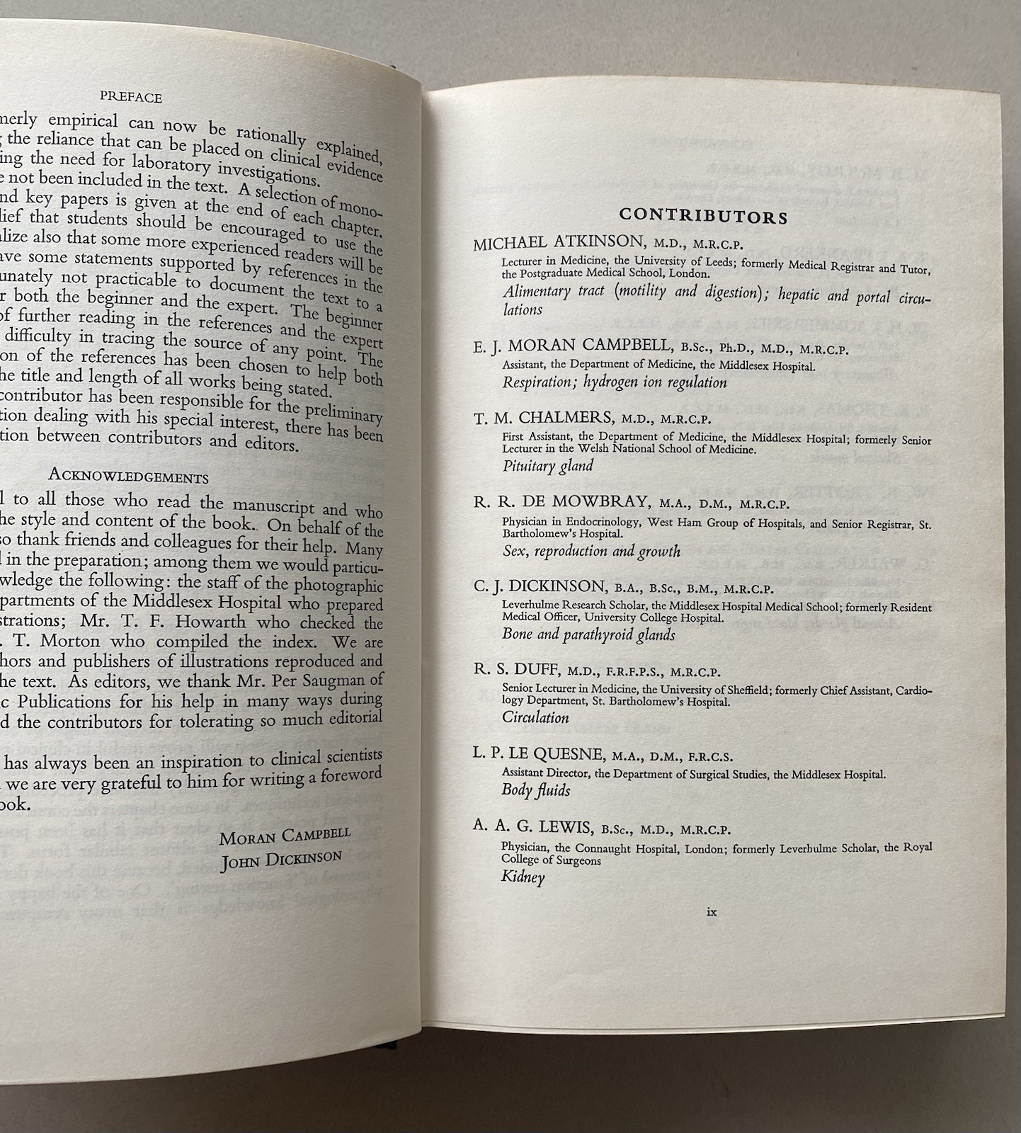 Clinical Physiology – Campbell & Dickinson Editors (1960 1st Edition Hardcover)