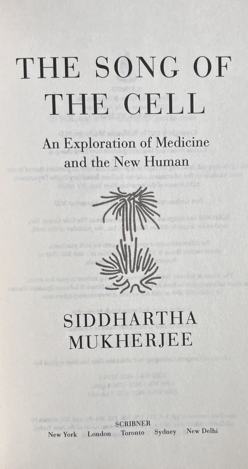 THE SONG OF THE CELL by Siddhartha Mukherjee (2023, Trade Paperback) First Print