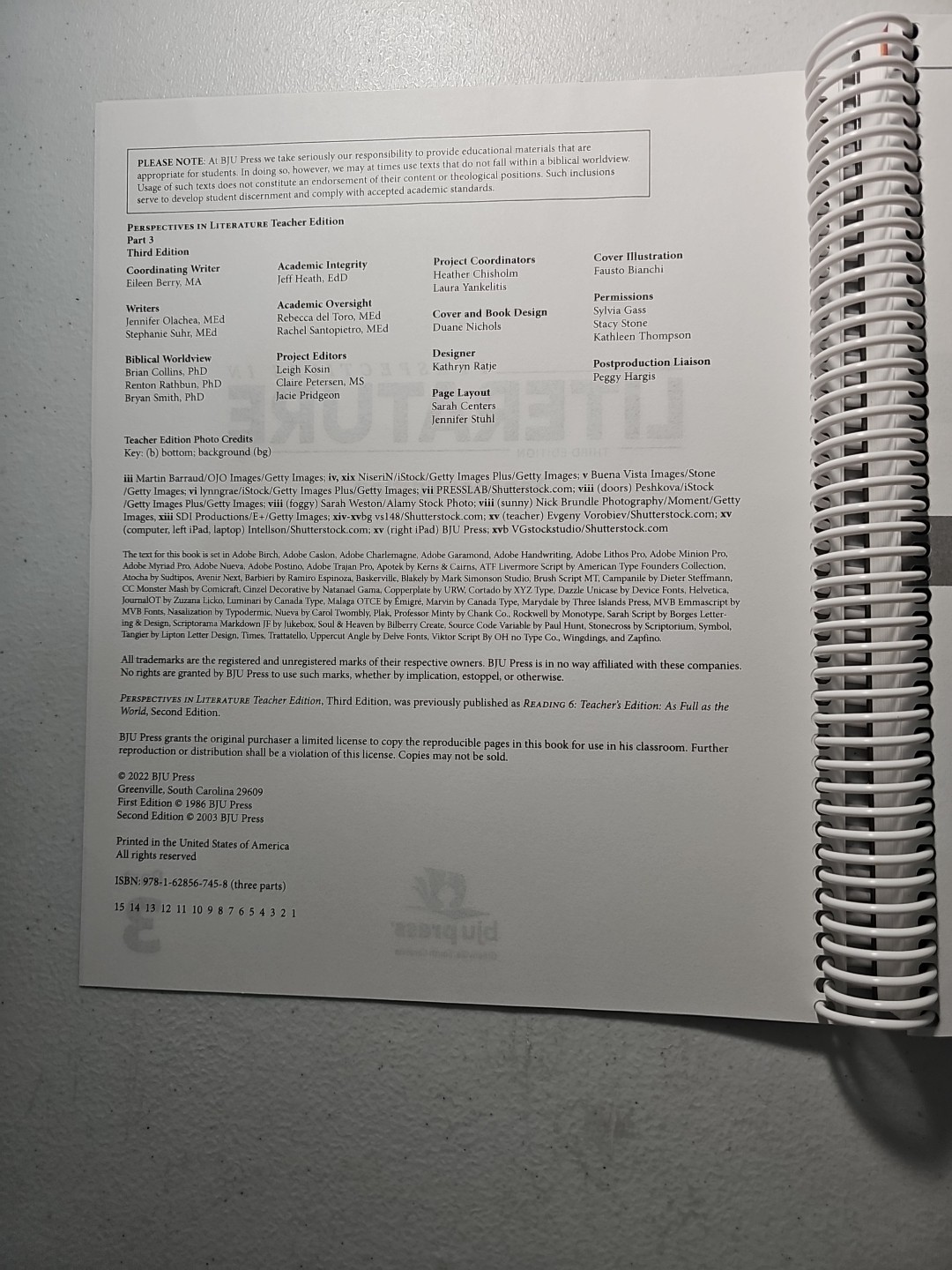 Perspectives in Literature Teacher Edition – Third Edition, Part 3, Grade 6