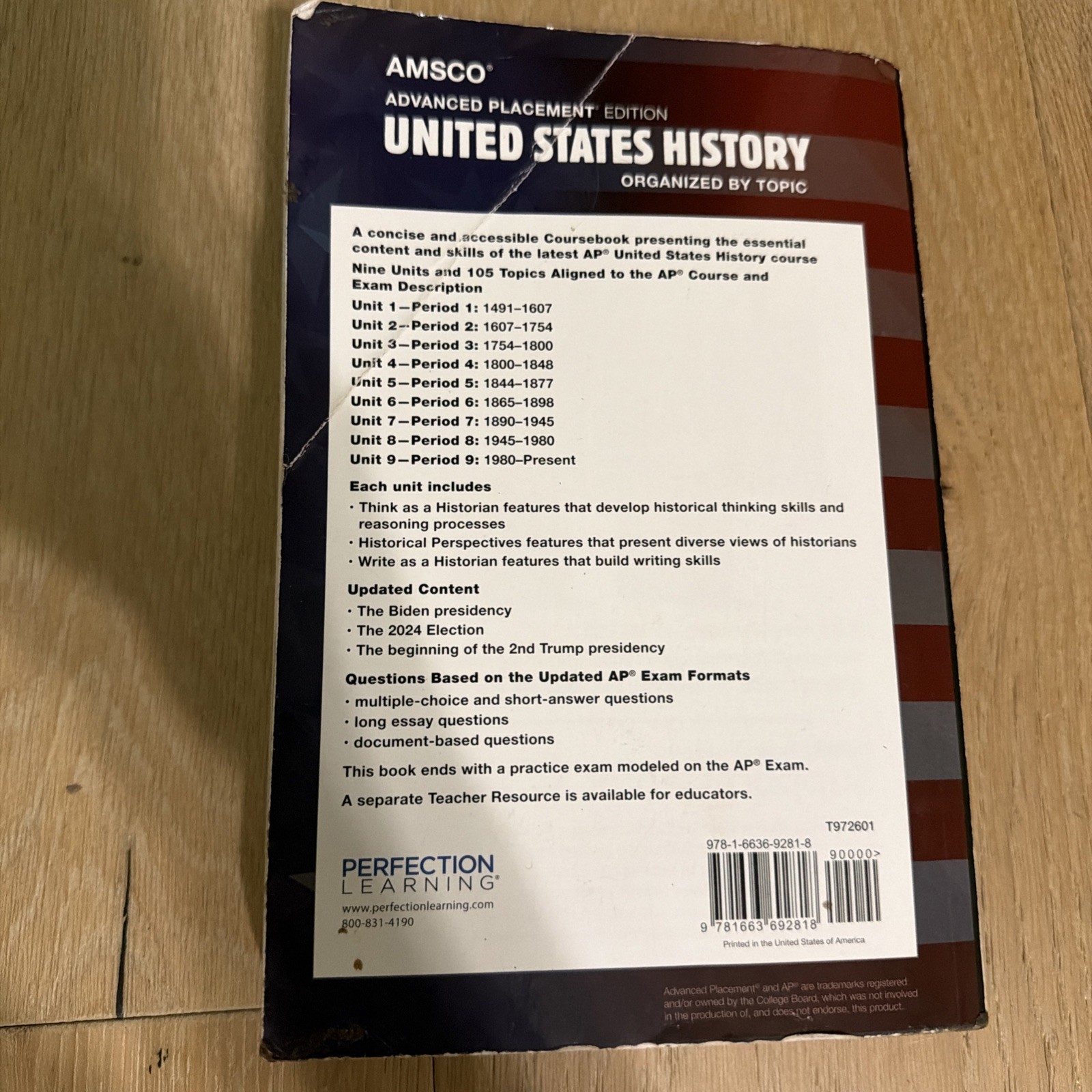 AMSCO Advanced Placement AP Edition United States History Textbook USED 2026