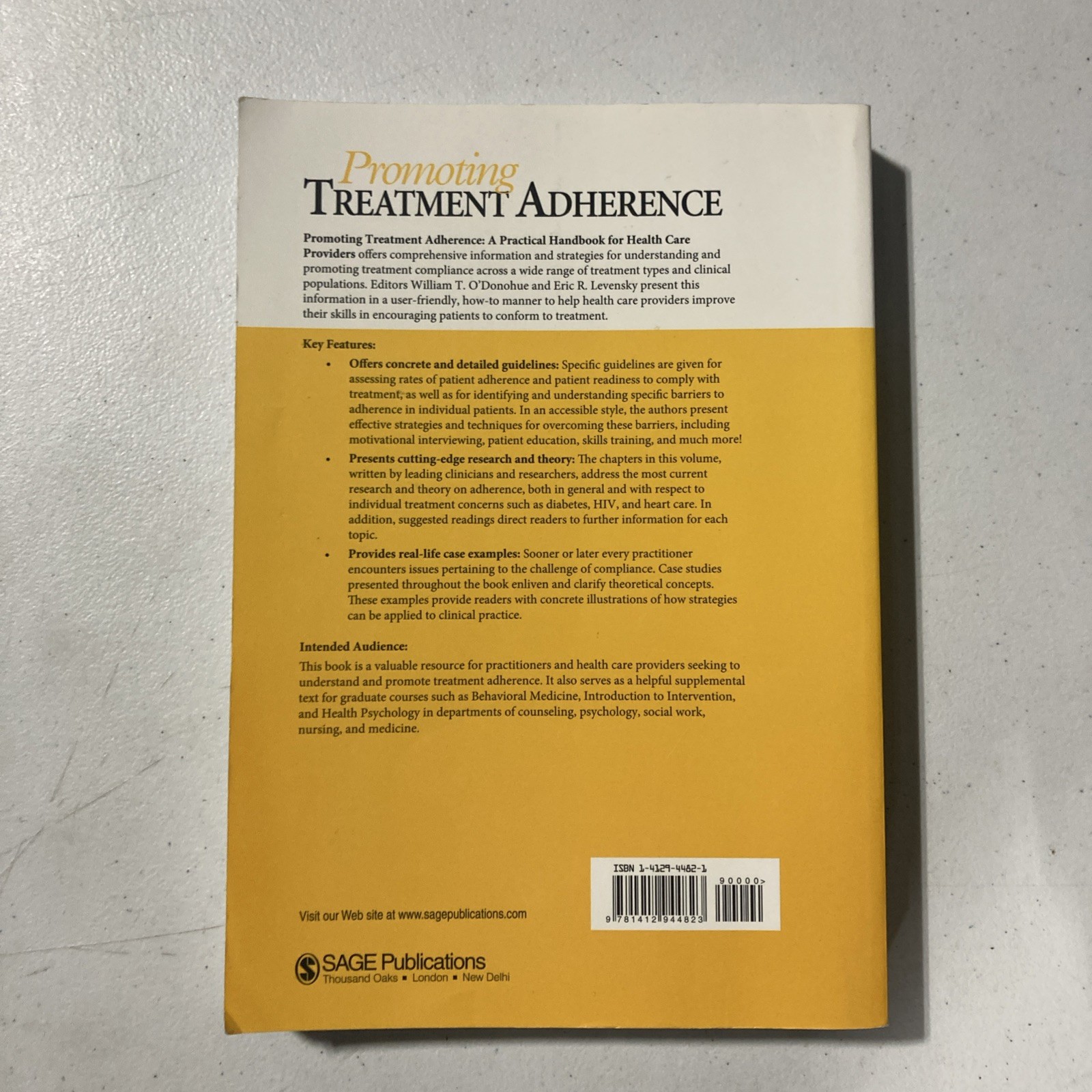 Promoting Treatment Adherence : A Practical Handbook for Health Care Providers