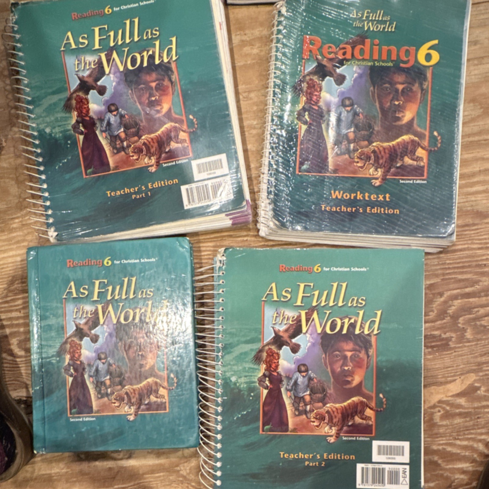 BJU Press Reading 6 As Full as the World TE Parts 1 & 2 + Worktext TE 2nd Ed