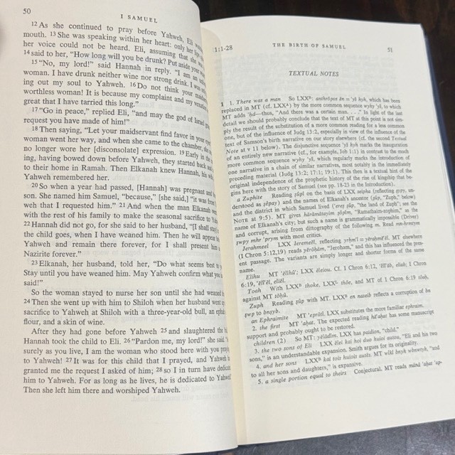1 SAMUEL P. Kyle McCarter, Jr. The Anchor Bible Commentary Hardcover 1980
