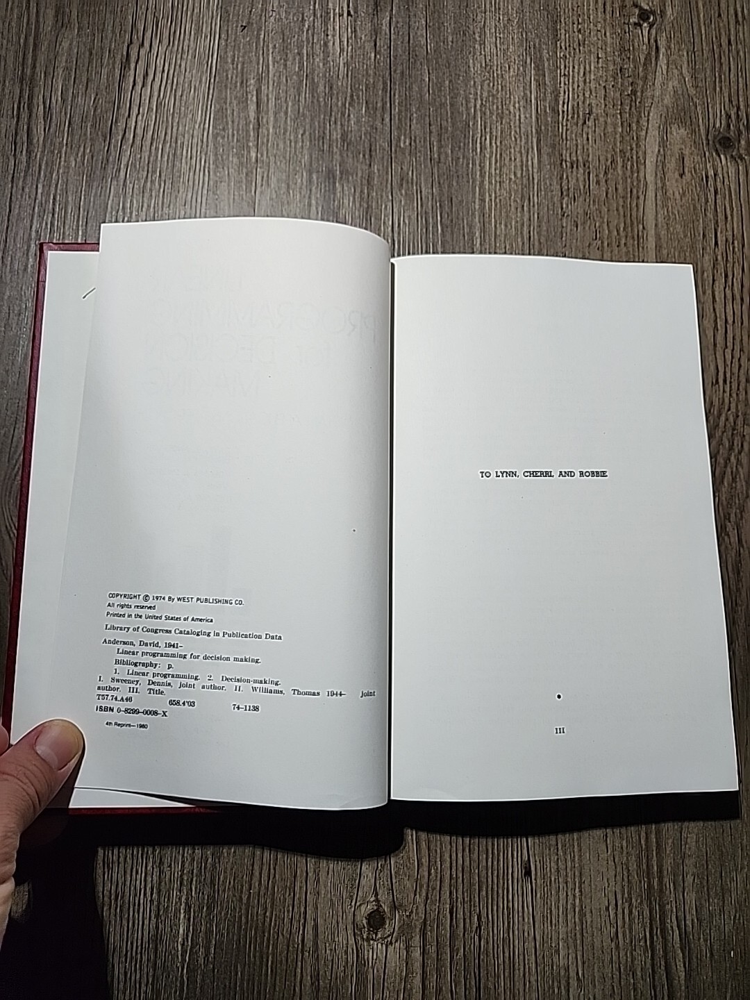 Linear Programming For Decision Making David R.Anderson/others Hardcover 1974